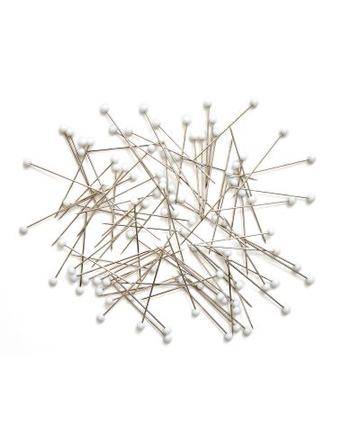 Glass tube of 95 glass-headed pins - Blue flowers collection