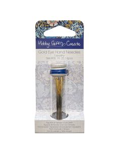 Glass tube of 10 sewing needles 18-22 - Blue flowers collection