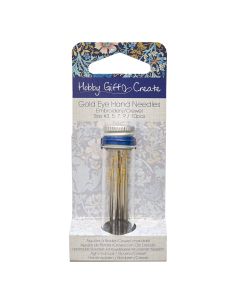 Glass tube of 10 embroidery needles 3-9 - Blue Flowers Collection