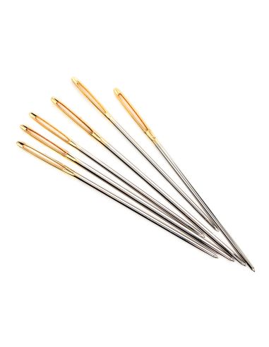 Glass tube of 6 tapestry needles 18-22 - Blue Flowers Collection