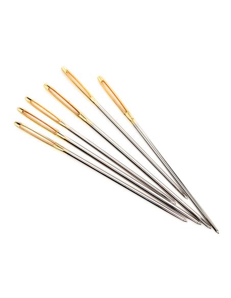 Glass tube of 6 tapestry needles 18-22 - Blue Flowers Collection