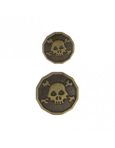 Metal skull button - Bronze