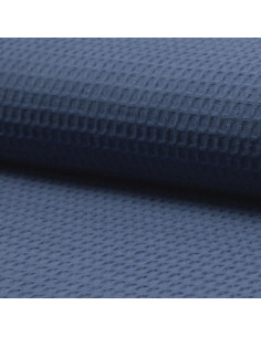 Waffle weave dish towel fabric - Denim blue