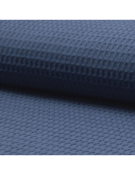 Waffle weave dish towel fabric - Denim blue