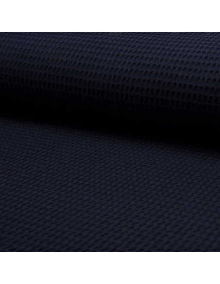 Honeycomb tea towel fabric - Navy blue