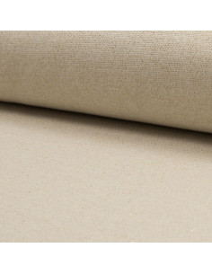 Ribbed jersey fabric with lurex - Ecru with gold lurex