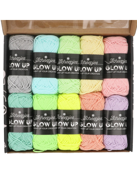 Scheepjes Glow Up Phosphorescent Yarn Set of 10