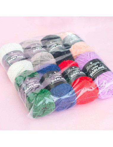 Pack of 8 Scheepjes Little Darling Sparkle balls