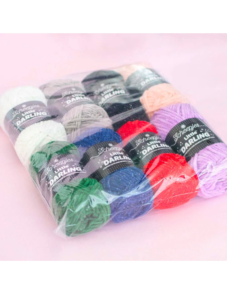 Pack of 8 Scheepjes Little Darling Sparkle balls