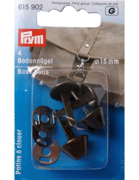 Set of 4 feet for bags 15 mm - Antique silver