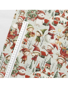 Premium cotton fabric - Christmas Elves 2