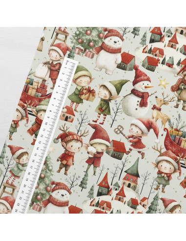 Premium cotton fabric - Christmas Elves