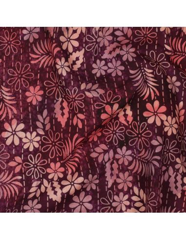 Thea Batik Viscose Fabric - Cherry