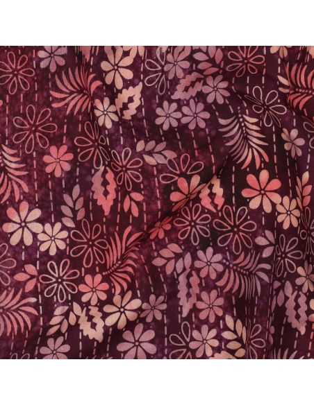 Thea Batik Viscose Fabric - Cherry