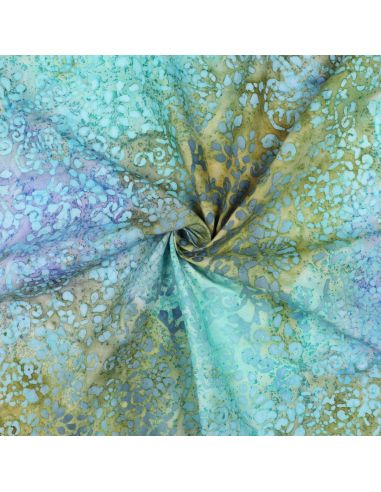 Talia batik viscose fabric - Turquoise