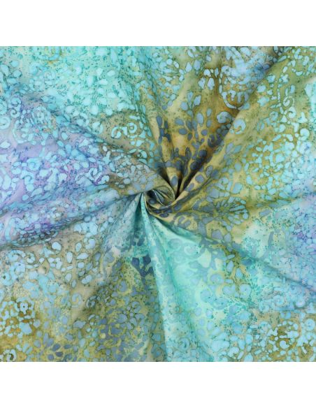 Talia batik viscose fabric - Turquoise
