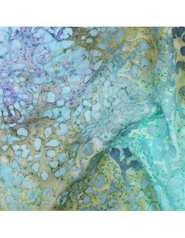 Talia batik viscose fabric - Turquoise