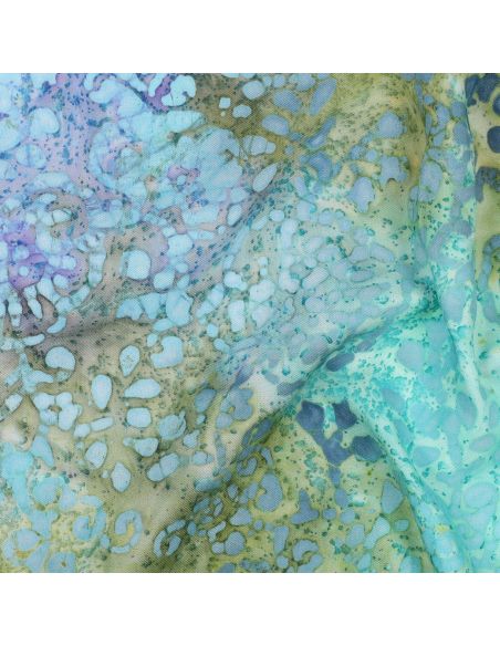 Talia batik viscose fabric - Turquoise