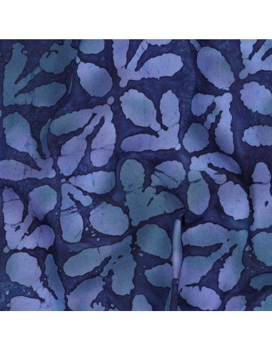 Lagoon Batik Viscose Fabric - Navy Blue