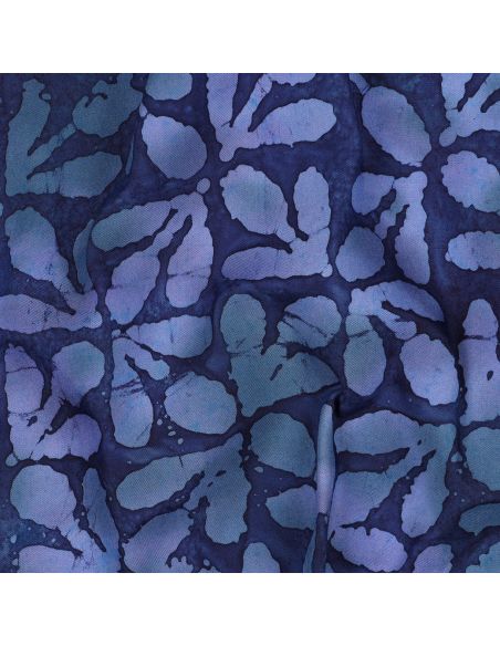 Lagoon Batik Viscose Fabric - Navy Blue