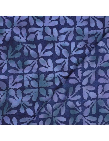 Lagoon Batik Viscose Fabric - Navy Blue