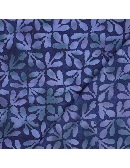 Lagoon Batik Viscose Fabric - Navy Blue