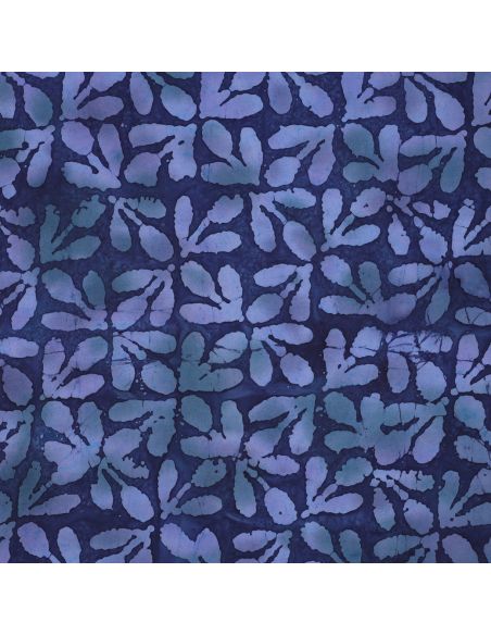 Lagoon Batik Viscose Fabric - Navy Blue