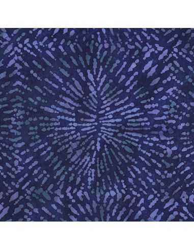 Keona batik viscose fabric - Navy blue