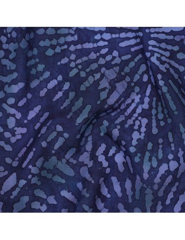 Keona batik viscose fabric - Navy blue