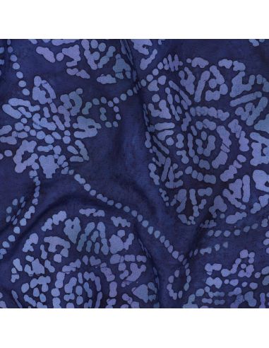 Eliora Batik Viscose Fabric - Navy Blue