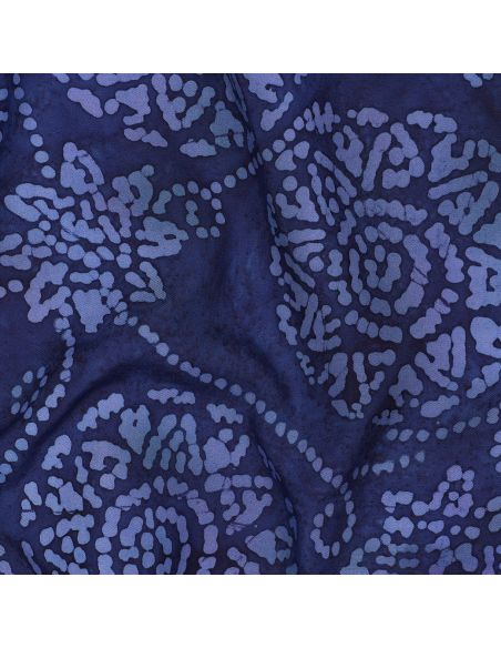 Eliora Batik Viscose Fabric - Navy Blue