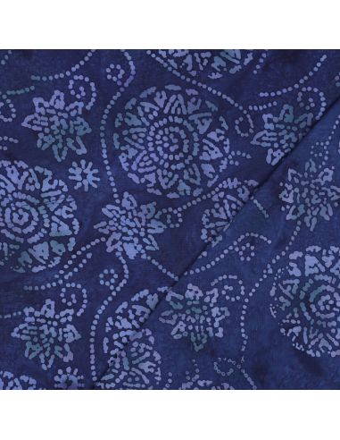 Eliora Batik Viscose Fabric - Navy Blue