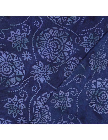 Eliora Batik Viscose Fabric - Navy Blue