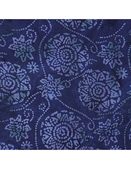 Eliora Batik Viscose Fabric - Navy Blue