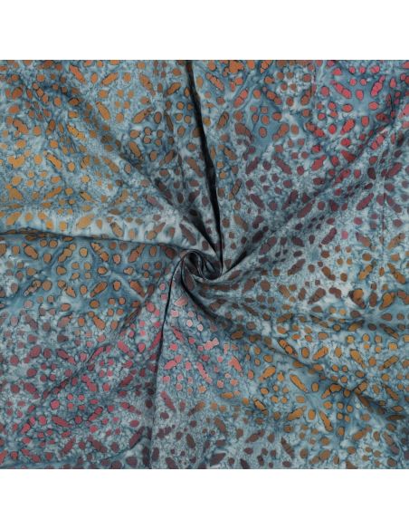 Soléane batik viscose fabric - Blue