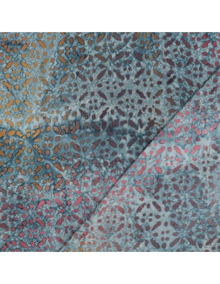 Soléane batik viscose fabric - Blue