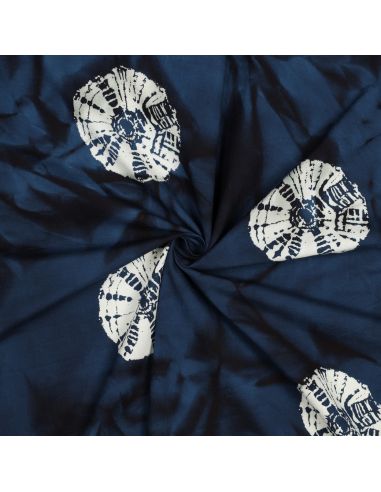 Solyne batik cotton fabric - Navy blue