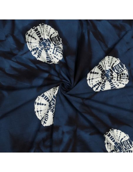 Solyne batik cotton fabric - Navy blue