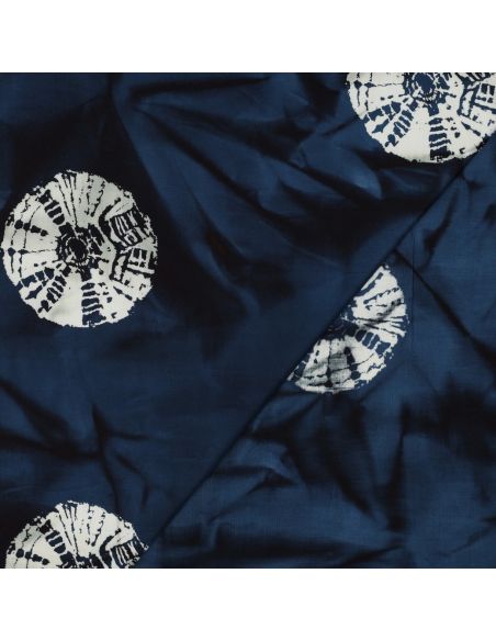 Solyne batik cotton fabric - Navy blue