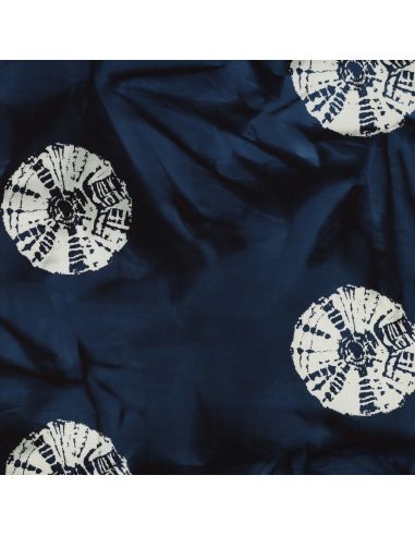 Solyne batik cotton fabric - Navy blue