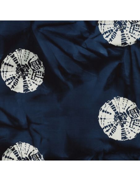 Solyne batik cotton fabric - Navy blue