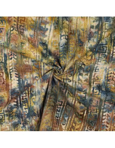 Aora batik cotton fabric - Blue and green
