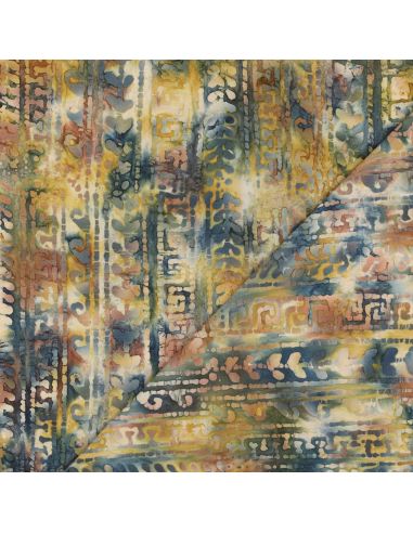 Aora batik cotton fabric - Blue and green