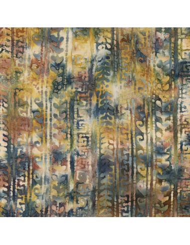 Aora batik cotton fabric - Blue and green