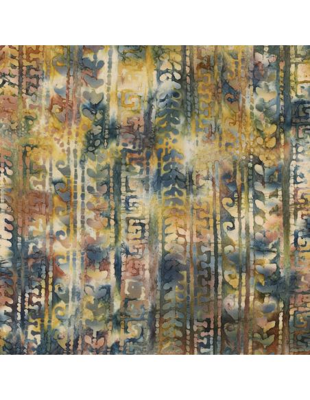 Aora batik cotton fabric - Blue and green