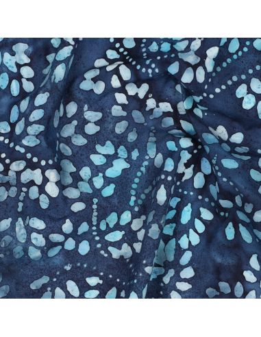 Isabelle batik cotton fabric - Navy blue