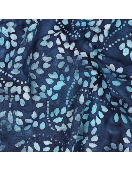 Isabelle batik cotton fabric - Navy blue
