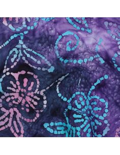 Comino batik cotton fabric - Purple 2