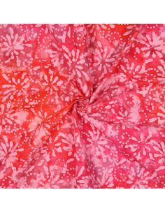 Orelia Batik Cotton Fabric - Coral