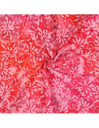 Orelia Batik Cotton Fabric - Coral